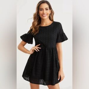 NWT Dee Ally size small black dress with Swiss dots